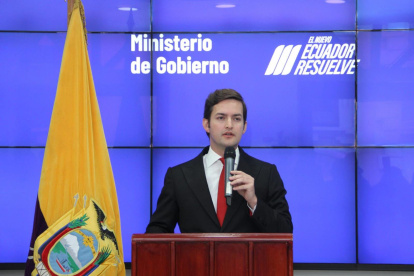 El viceministro de Gobierno, Esteban Torres, en una rueda de prensa.