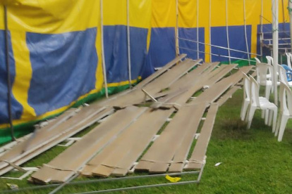 El graderío que colapsó fue armado de forma improvisada para la función del circo en Amaguaña