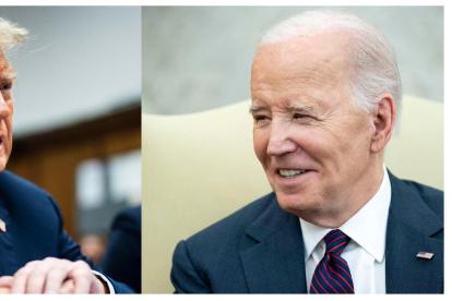 El expresidente de Estados Unidos, Donald Trump (i), y el actual mandatario Joe Biden.