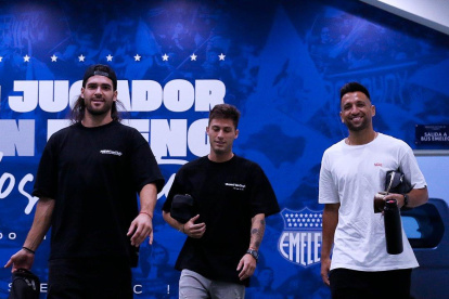 Los jugadores de Emelec han entrenado en la cancha del estadio Capwell
