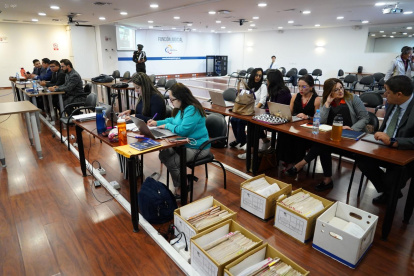 Quito. Verónica Sarauz, viuda de Villavicencio, en el cuarto día de juicio.