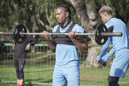 Los jugadores albos en uno de los últimos entrenamientos.