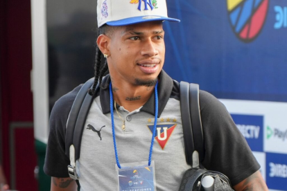 Marco Angulo en la concentración previa a un partido de Liga de Quito