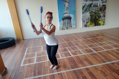 María Emilia Torres, campeona de Juegos Mundiales, durante uno de los ensayos previos a los Latinoamericanos.