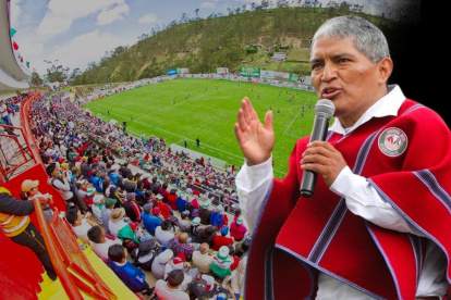 Luis Chango y el proyecto del estadio para Mushuc Runa.
