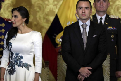 Ceremonia. Desde la fecha en la que fueron posesionados como mandatarios del Ecuador se evidenciaron las diferencias entre Verónica Abad y Daniel Noboa.