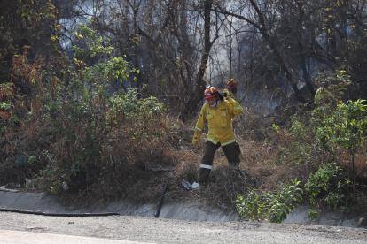 Bomberos han trabajado desde la mañana de este lunes para sofocar el incendio.