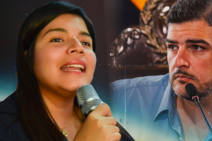 Figuras. La concejala Ana Chóez y el alcalde Aquiles Álvarez.