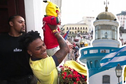 El youtuber protagonizó un momento icónico al levantar a Jorgito El Guayaco desde un balcón del Centro Histórico de Quito.