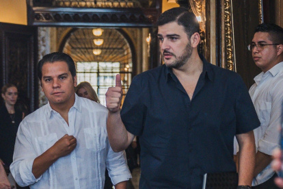 Autoridad. El alcalde previo a la sesión del Concejo Cantonal de este jueves.