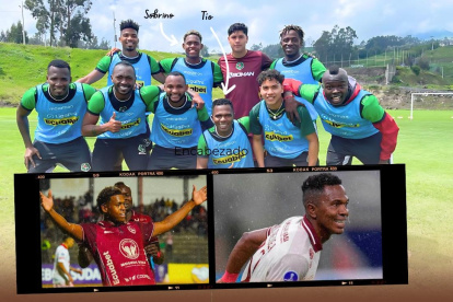 Elián Caicedo y su tío Carlos Orejuela juegan y hacen goles en Mushuc Runa.