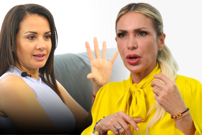 La prefecta del Guayas, Marcela Aguiñaga, y su antecesora, Susana González.