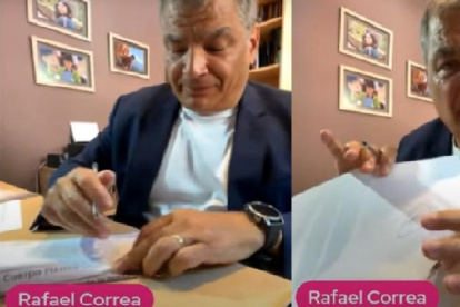 El expresidente prófugo, Rafael Correa, ha tratado de explicar el supuesto fraude con la tinta transferible en distintas entrevistas.