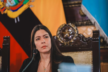 La alcaldesa subrogante de Guayaquil, Tatiana Coronel, durante la sesión de Concejo Cantonal celebrada este jueves 26 de marzo.