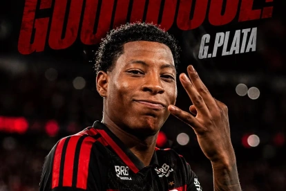 Gonzalo Plata celebra su golazo tras una corrida espectacular con la camiseta de Flamengo.