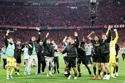 El festejo del PSG al llegar a su segunda final de la Champions.