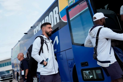 Hernán Galindez arquero de la Selección de Ecuador a su llegada a Kansas.
