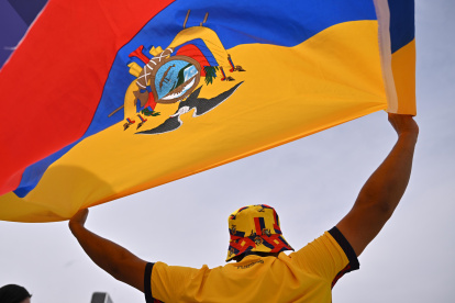 Un hincha de Ecuador en el estadio de Kansas City.