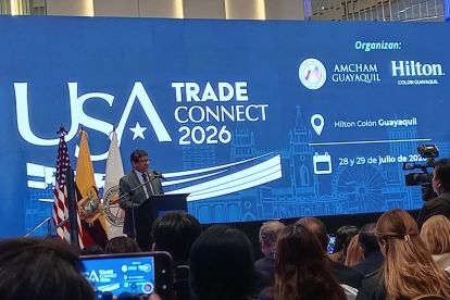 El ministro de Producción, Luis Alberto Jaramillo, en el foro USA Trade Connect 2026.