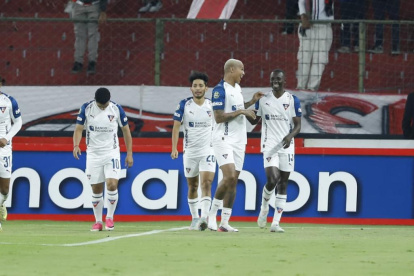 Liga de Quito es una fiesta, celebrando el gol de Janner Corozo, luego fue expulsado.