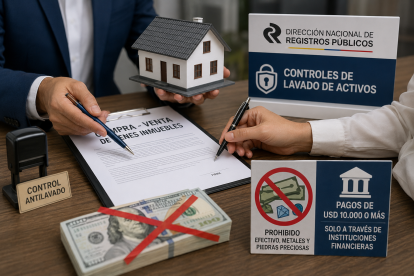 Una foto creada con IA para graficar que los pagos de más 10.000 dólares debe hacerse mediantet una entidad del sistema financiero.