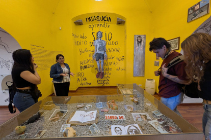 La muestra, ubicada en el patio La Picota del CCM,  está dividida en cuatro etapas: Gráfica necia, Escenas batracias, Momentos chéveres y Desde Sangolquí con amor.