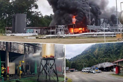 El incendio ocurrido en la estación de bombeo N.° 4 de Baeza, del Sistema de Oleoducto Transecuatoriano.