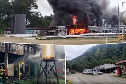 El incendio ocurrido en la estación de bombeo N.° 4 de Baeza, del Sistema de Oleoducto Transecuatoriano.