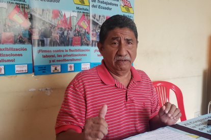 Freddy de la Torre es vicepresidente de la Unión Nacional de Trabajadores del Ecuador.