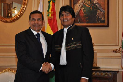 Apoyo. Evo Morales y Ollanta Humala en una foto de archivo.