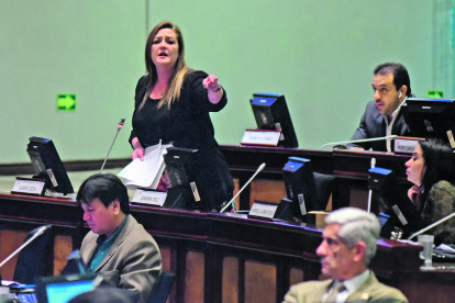 Ponencia. La asambleísta Lourdes Cuesta, ponente de la ley, se negó ayer en el Pleno a mocionar el archivo y se declaró en resistencia.