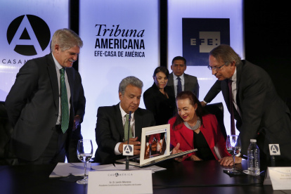 El presidente Lenín Moreno respaldó a Espinosa para que presida la Asamblea de Naciones Unidas.