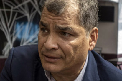 Conferencia. El expresidente Rafael Correa, el miércoles en México.