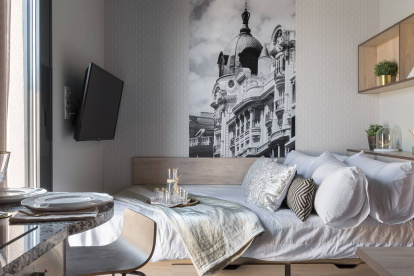 Oferta. Habitación de Collegiate Aravaca (Madrid), promovida por el Grupo Moraval y que cuenta con 215 plazas.