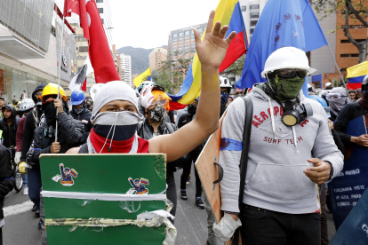 BOGOTÁ. El jueves, los universitarios volvieron a las calles con sus gritos de rechazo al Gobierno de Duque.