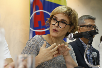 La alcaldesa Cynthia Viteri, en una de sus primeras intervenciones como administradora de Guayaquil