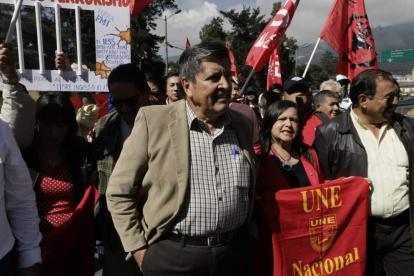 El líder sindical, Mesías Tatamuez, acudió a la Fiscalía a dar su versión por las protestas de octubre de 2019.