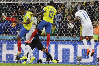 El festejo de algunos de los jugadores de la selección ecuatoriana de fútbol.