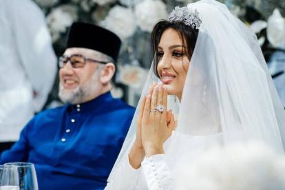 Mohamed V de Kelantan y Rihana Oksana Voevodina, en su boda rusa celebrada en Moscú a finales de noviembre de 2018