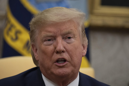 Washington (United States), 07/01/2020.- US President Donald J. Trump speaks in the Oval Office at the White House in Washington, DC, USA, 07 January 2020. (Grecia, Estados Unidos) EFE/EPA/TASOS KATOPODIS / POOL USA GREECE DIPLOMACY