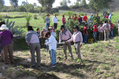 Rito. Los vasallos del Rey Viejo, con su típica vestimenta, limpian las malas hierbas.