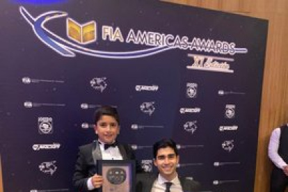 Nicolás Zúñiga y Juan Manuel Correa durante la gala de premiación continental.