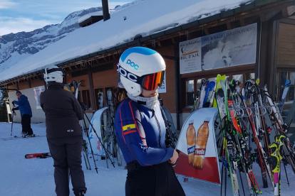 La esquiadora tricolor compitió en la prueba contra 78 deportistas de varios países.