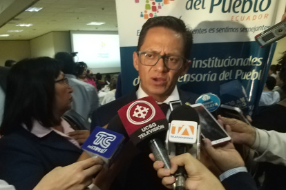 El defensor del Pueblo durante su intervención esta mañana.