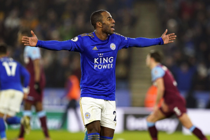 Ricardo Pereira celebra uno de los goles conseguidos por el Leicester en la Premier.