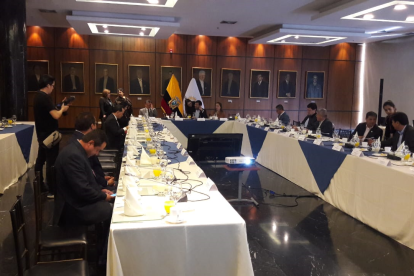 El presidente de la Asamblea, César Litardo, presentó a los jefes de bancada la propuesta de agenda legislativa