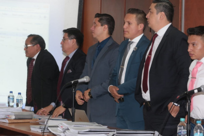 Los exjueces de Pastaza Aurelio Quito y Bolívar Torres son juzgados en el octavo piso de la Corte