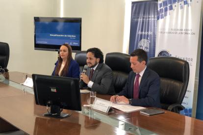 La rueda de prensa del ministro de Telecomunicaciones, Andrés Michelena, se realizó la mañana de este 3 de febrero de 2019.