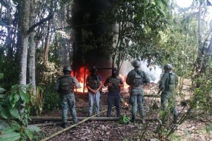 Militares encontraron en Sucumbíos un laboratorio y cristalizadero para procesar pasta