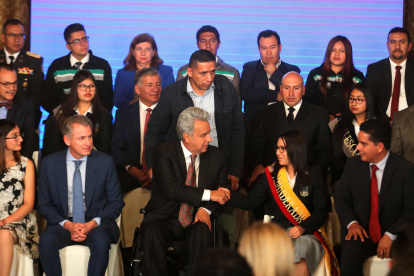 El presidente Lenín Moreno, en el marco del Encuentro Nacional para la Educación Superior el pasado jueves.